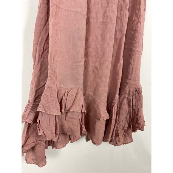 SOLD NWT Free People Adella Mini Slip Dress Tiered Lace Ruffled Rose Boho Small - Picture 7 of 10